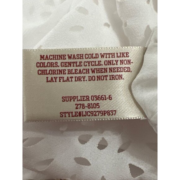 Arizona Jean Company Sheer White Floral Cover-Up Thin Polyester Size M - Picture 8 of 9